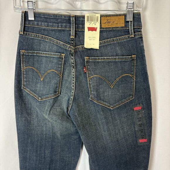 NWT Levi’s Women’s Bold Curve Bootcut Dark Wash Blue Jeans Size 4/27 Whiskered - Picture 12 of 14